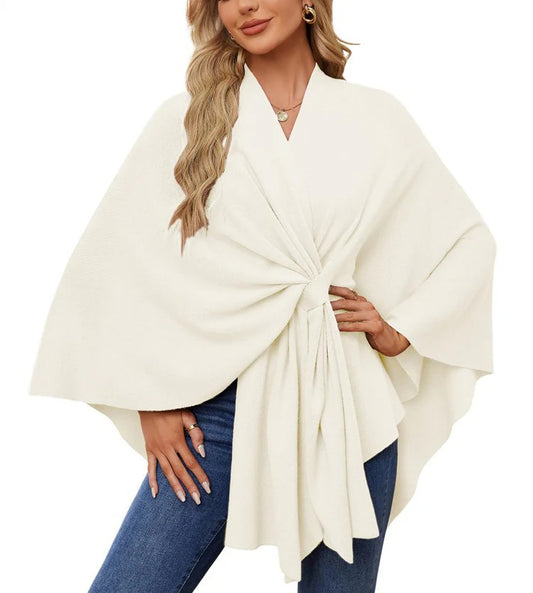 🔥Elegant Shawl Wraps Soft Open Front Poncho Sweater