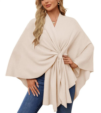 🔥Elegant Shawl Wraps Soft Open Front Poncho Sweater