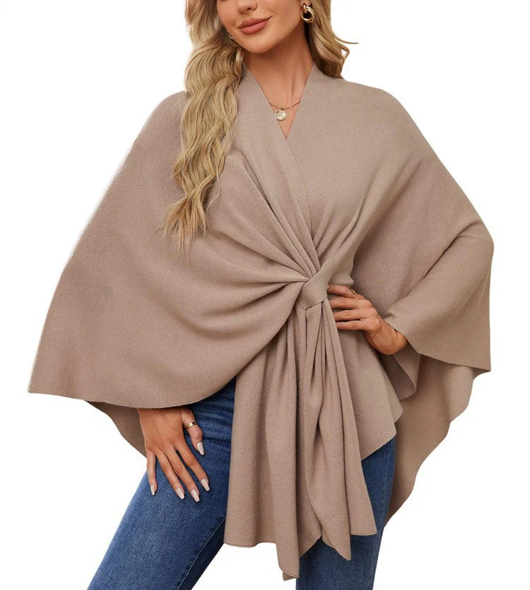 🔥Elegant Shawl Wraps Soft Open Front Poncho Sweater