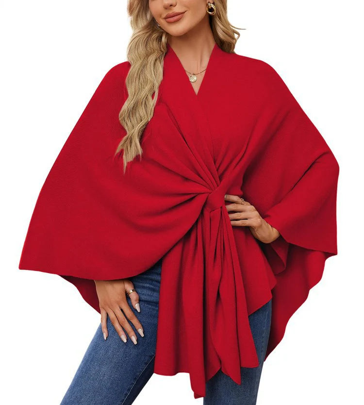 🔥Elegant Shawl Wraps Soft Open Front Poncho Sweater