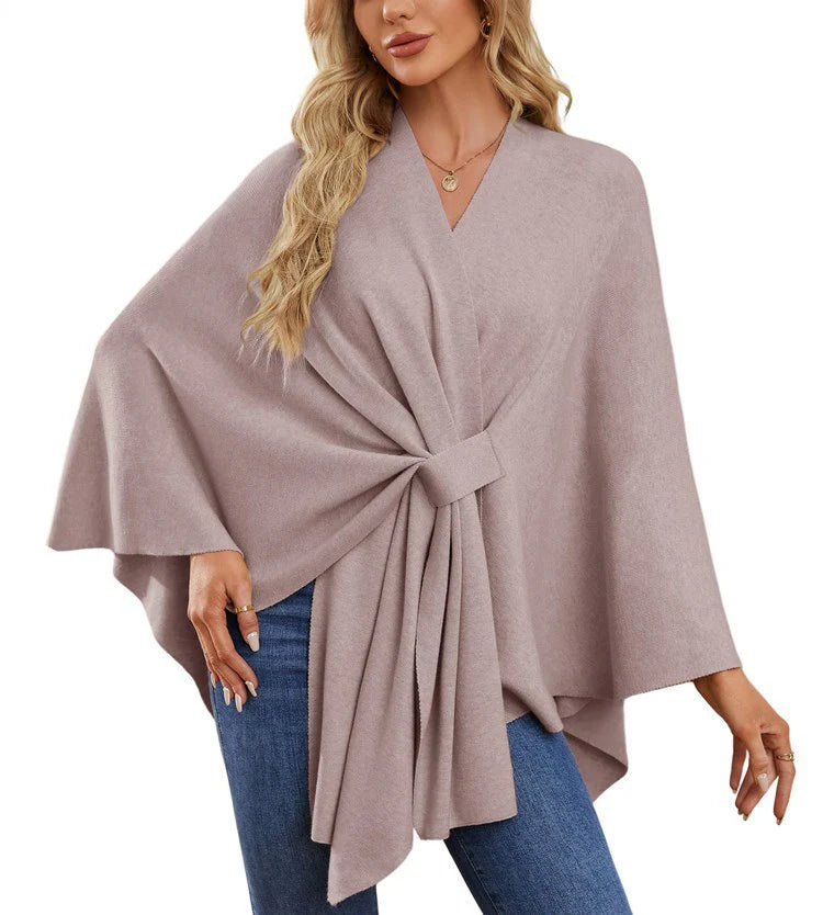 🔥Elegant Shawl Wraps Soft Open Front Poncho Sweater
