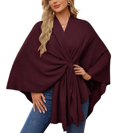 🔥Elegant Shawl Wraps Soft Open Front Poncho Sweater